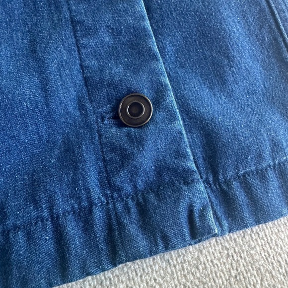 90s VTG Talbots Denim Vest Button Up Collared Pockets Jean Vest Size L - Picture 3 of 6